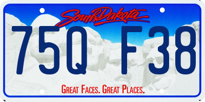 SD license plate 75QF38