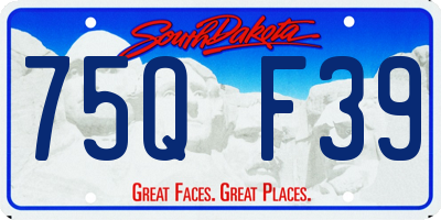 SD license plate 75QF39