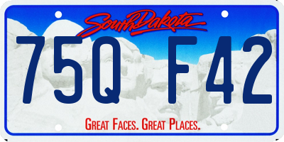 SD license plate 75QF42