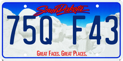 SD license plate 75QF43