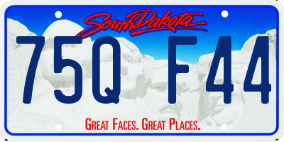 SD license plate 75QF44