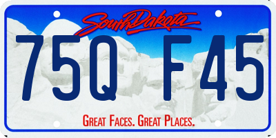 SD license plate 75QF45