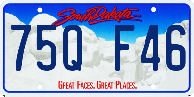 SD license plate 75QF46
