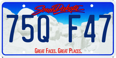 SD license plate 75QF47