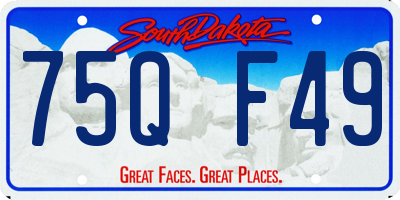 SD license plate 75QF49