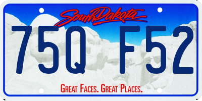 SD license plate 75QF52