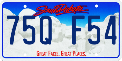 SD license plate 75QF54