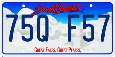 SD license plate 75QF57