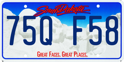 SD license plate 75QF58