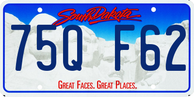 SD license plate 75QF62