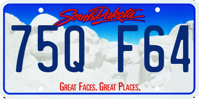 SD license plate 75QF64