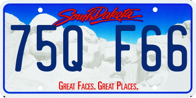 SD license plate 75QF66