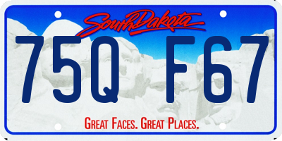 SD license plate 75QF67