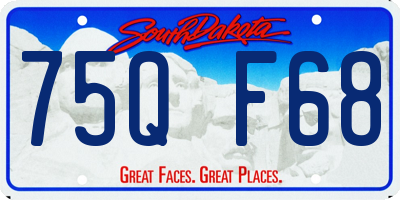 SD license plate 75QF68