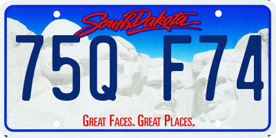 SD license plate 75QF74