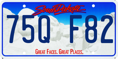SD license plate 75QF82