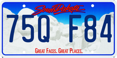 SD license plate 75QF84