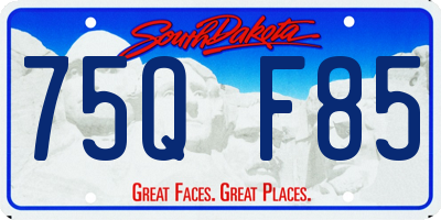 SD license plate 75QF85