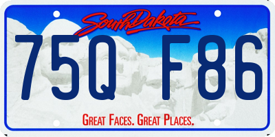 SD license plate 75QF86