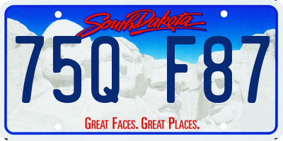 SD license plate 75QF87