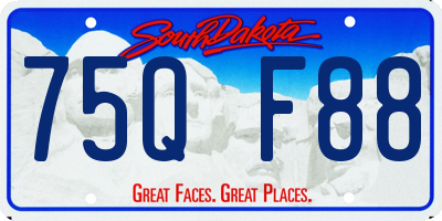 SD license plate 75QF88