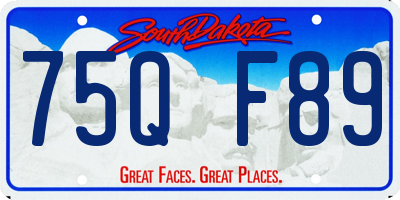 SD license plate 75QF89