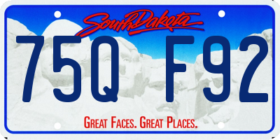 SD license plate 75QF92