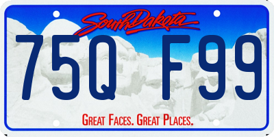 SD license plate 75QF99