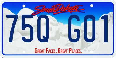 SD license plate 75QG01