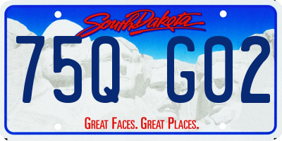 SD license plate 75QG02