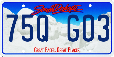 SD license plate 75QG03