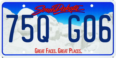 SD license plate 75QG06