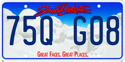 SD license plate 75QG08