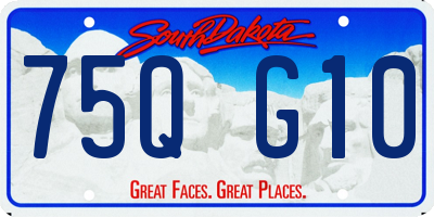 SD license plate 75QG10