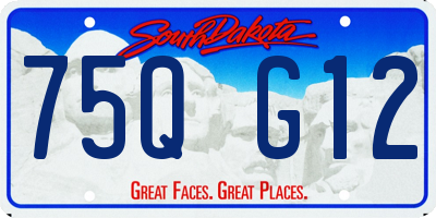SD license plate 75QG12