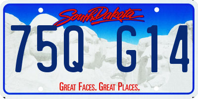 SD license plate 75QG14