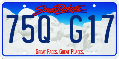 SD license plate 75QG17