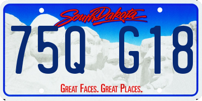 SD license plate 75QG18