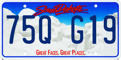 SD license plate 75QG19