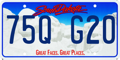 SD license plate 75QG20