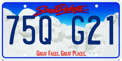 SD license plate 75QG21