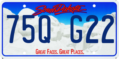 SD license plate 75QG22