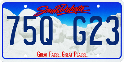 SD license plate 75QG23