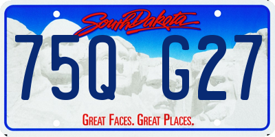 SD license plate 75QG27