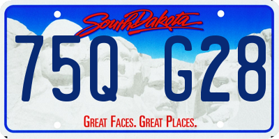 SD license plate 75QG28