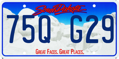 SD license plate 75QG29