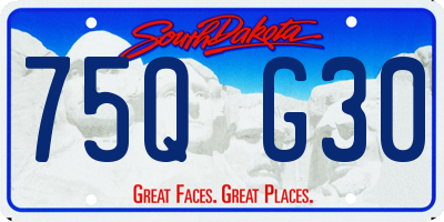 SD license plate 75QG30