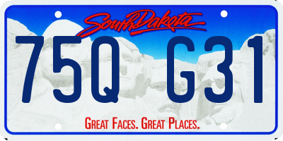 SD license plate 75QG31