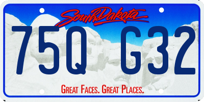 SD license plate 75QG32