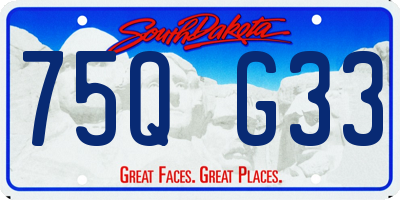 SD license plate 75QG33